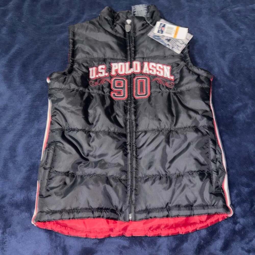 U.S. Polo Assn. Black Puffer Vest Size 7